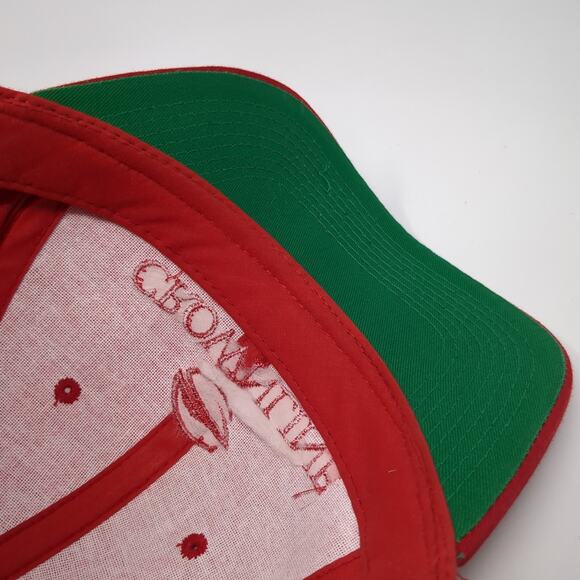 Crownline Snapback Cap Red One Size Adjustable Embroidered 6 Panel Headmaster - Picture 8 of 9
